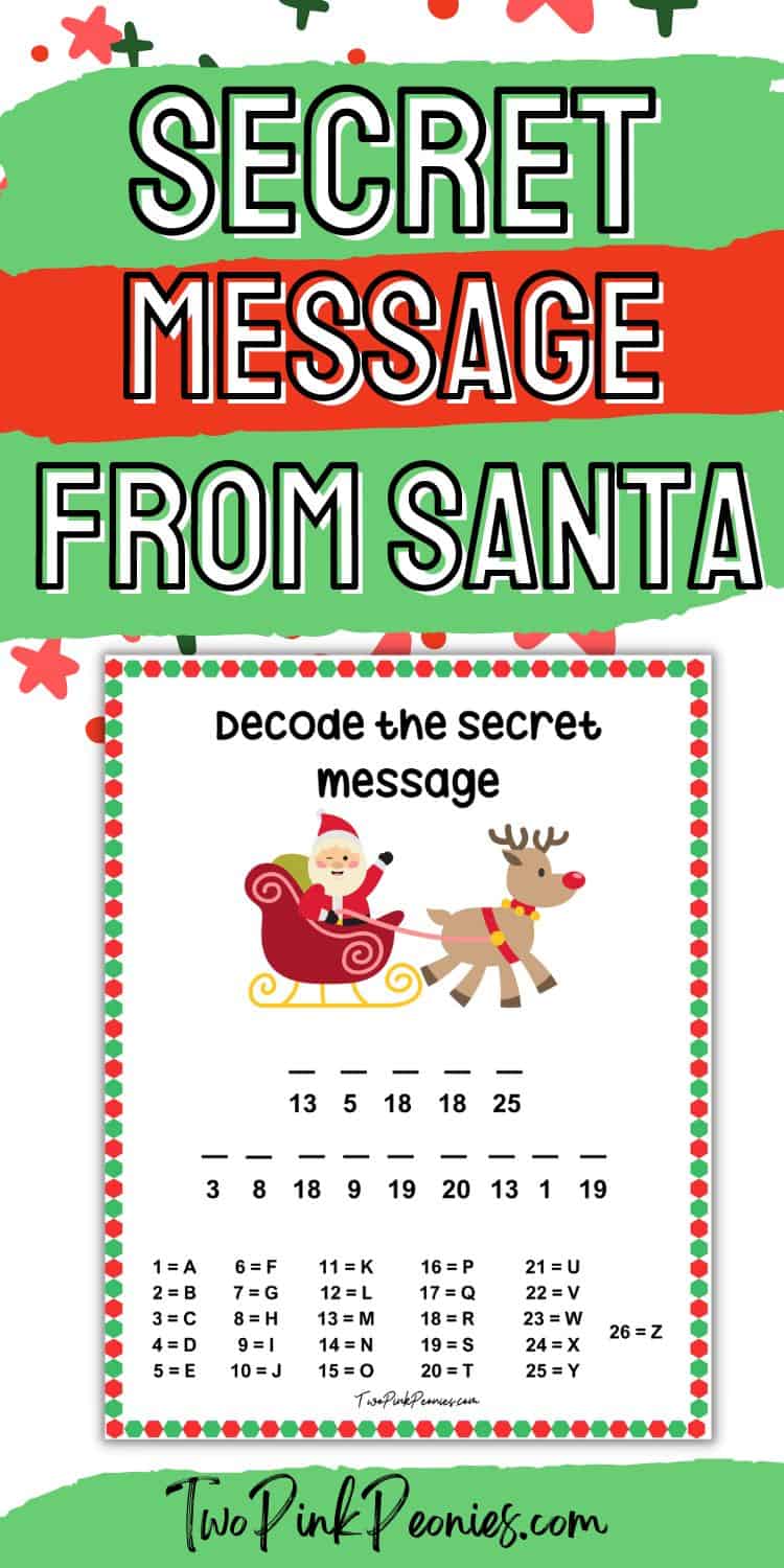 secret message from santa printable {instant download}